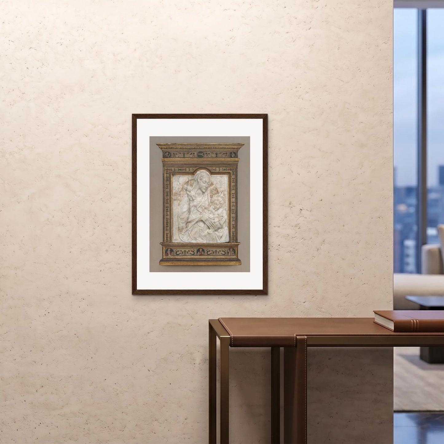 Orlonzo - FRAMED PRINT DARK WOOD 24x3260x80cm ROOM
