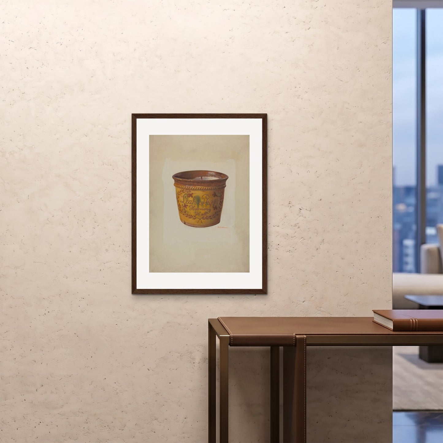 Orlonzo - FRAMED PRINT DARK WOOD 24x3260x80cm ROOM