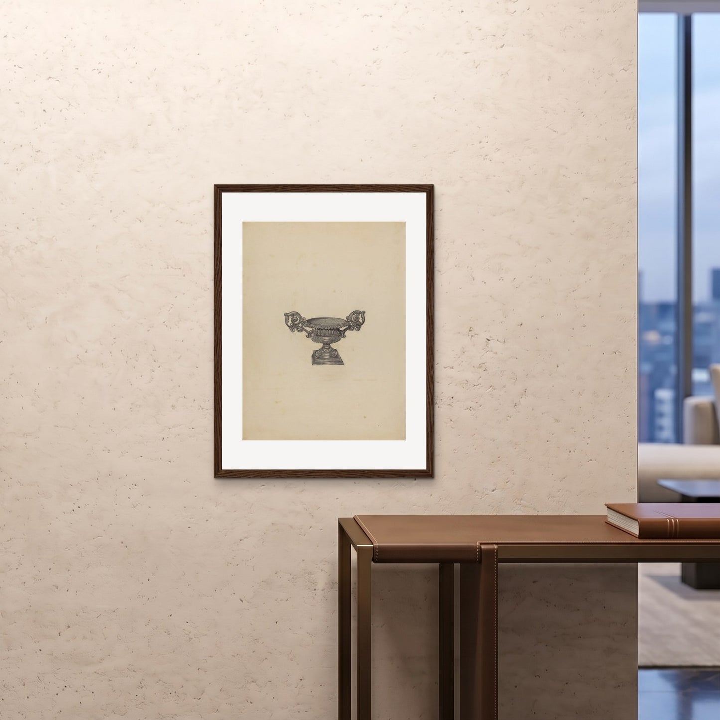Orlonzo - FRAMED PRINT DARK WOOD 24x3260x80cm ROOM
