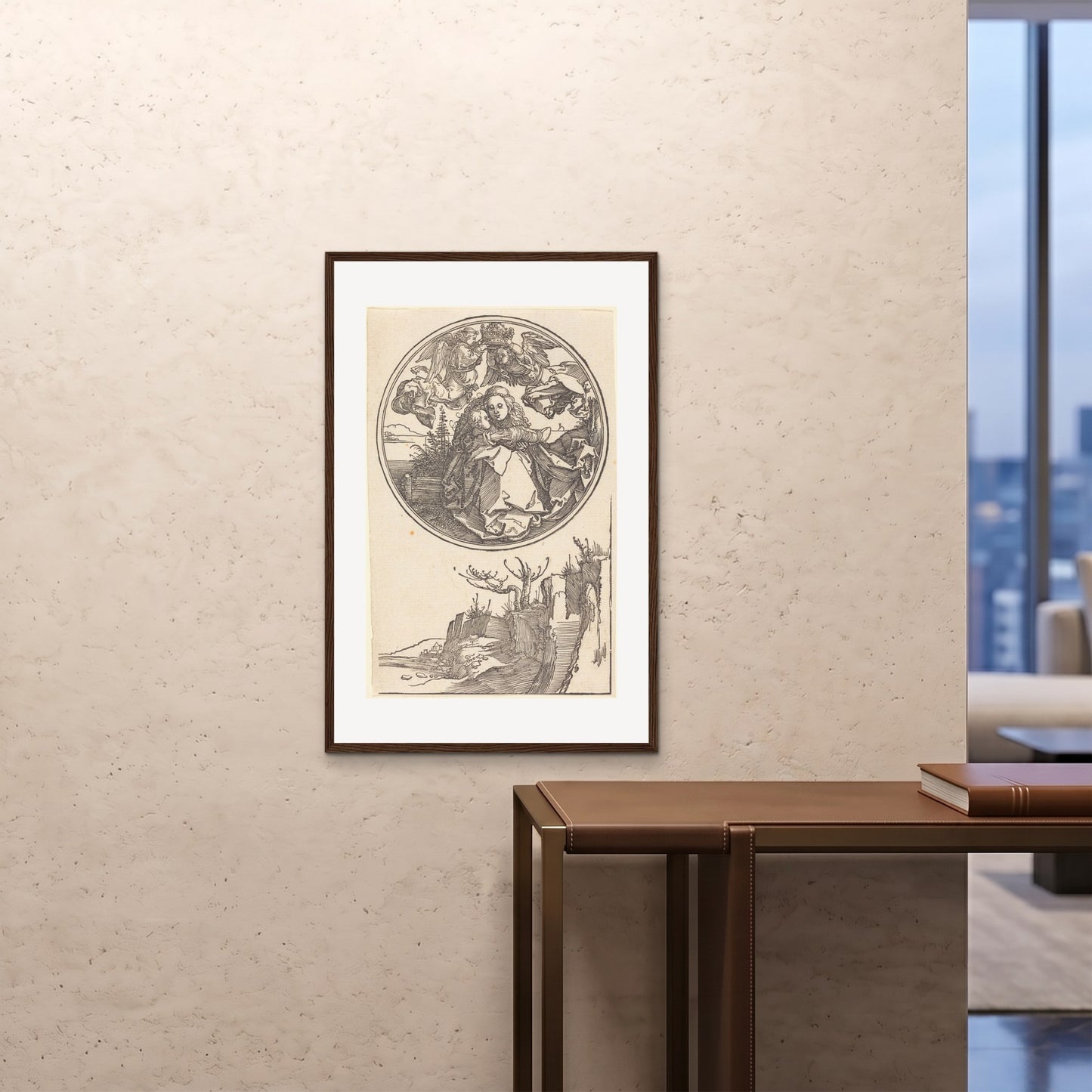 Orlonzo - FRAMED PRINT DARK WOOD 24x3660x90cm ROOM
