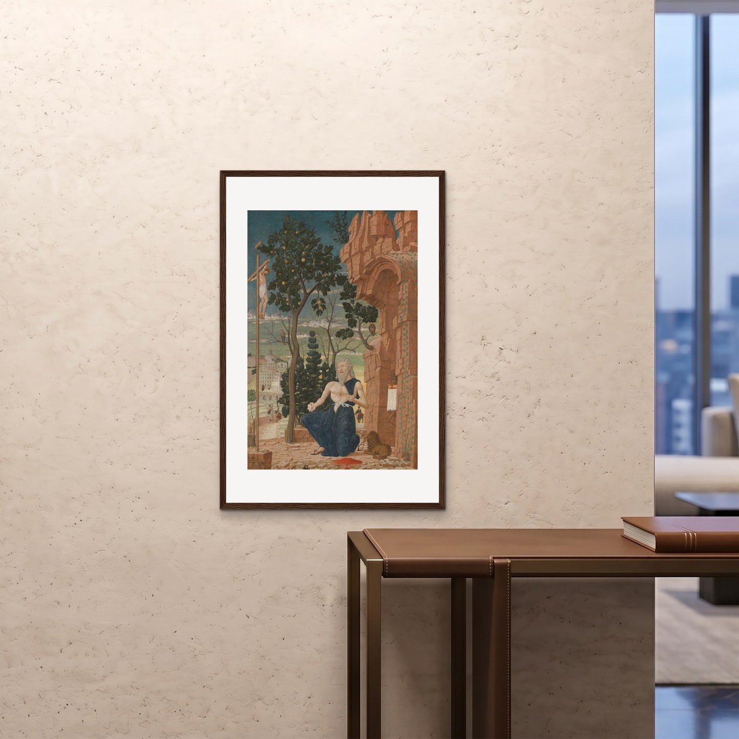 Orlonzo - FRAMED PRINT DARK WOOD 24x3660x90cm ROOM