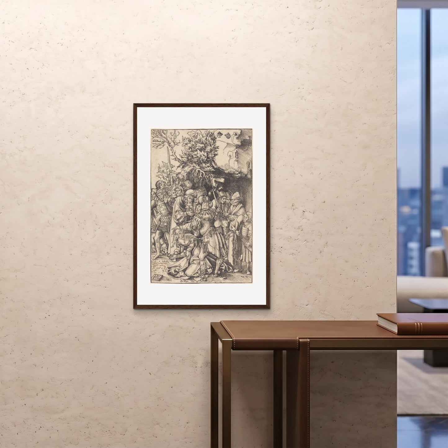 Orlonzo - FRAMED PRINT DARK WOOD 24x3660x90cm ROOM