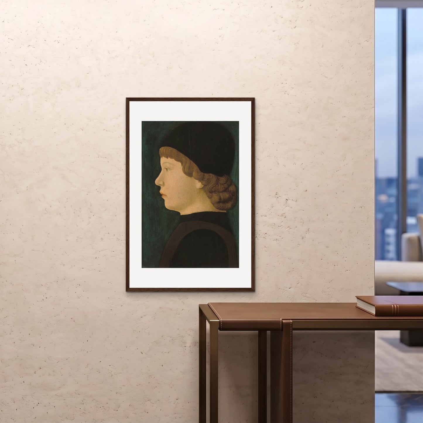 Orlonzo - FRAMED PRINT DARK WOOD 24x3660x90cm ROOM