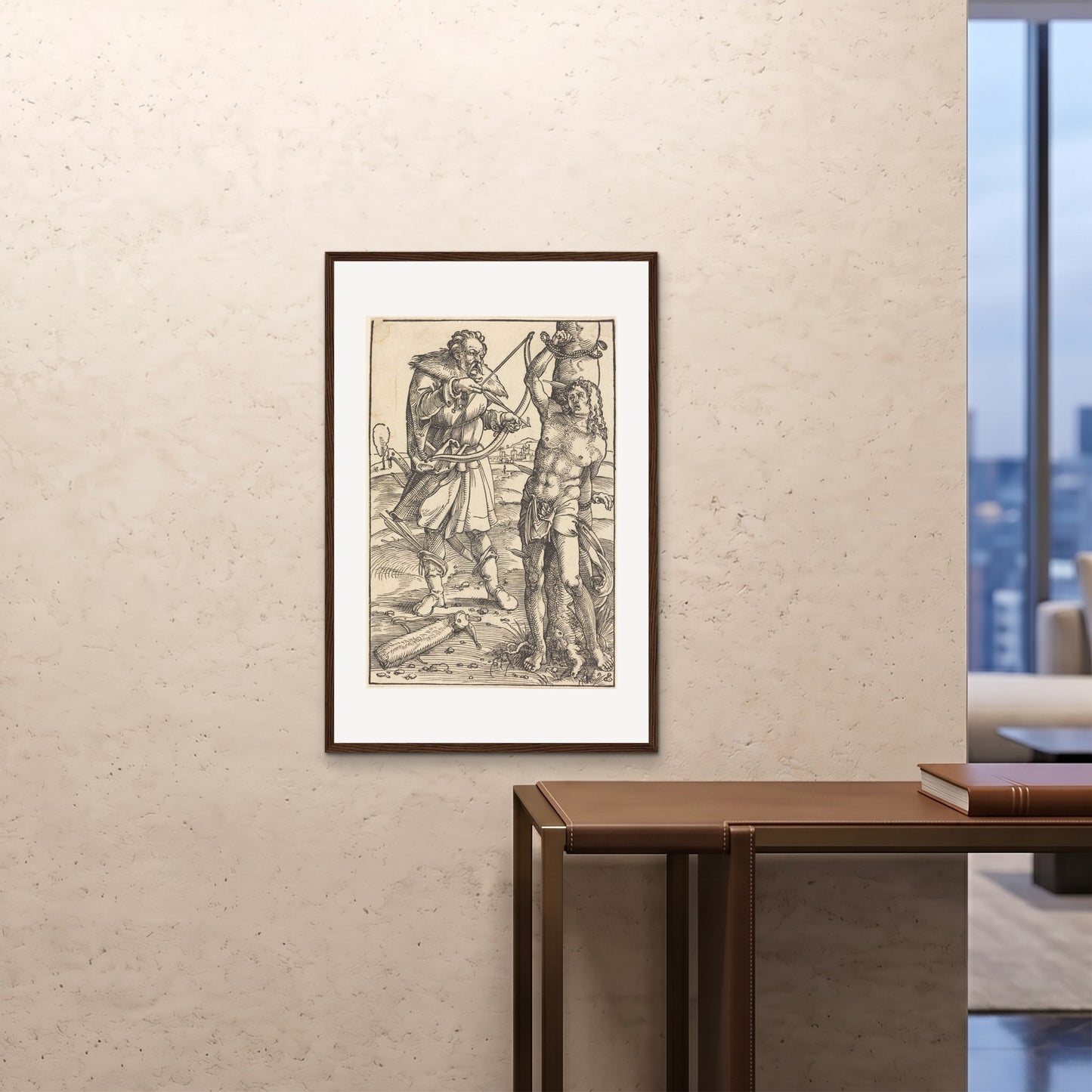 Orlonzo - FRAMED PRINT DARK WOOD 24x3660x90cm ROOM