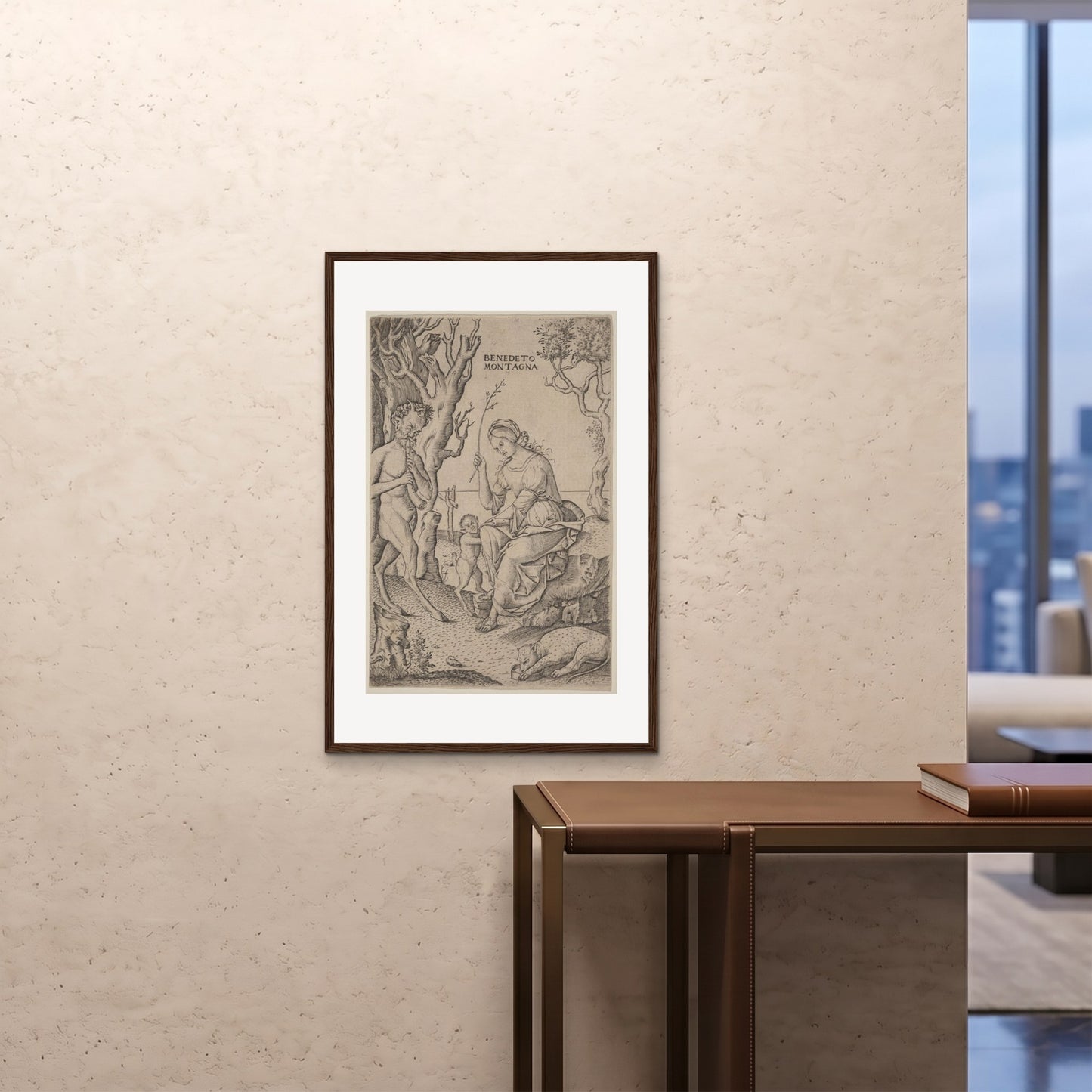 Orlonzo - FRAMED PRINT DARK WOOD 24x3660x90cm ROOM