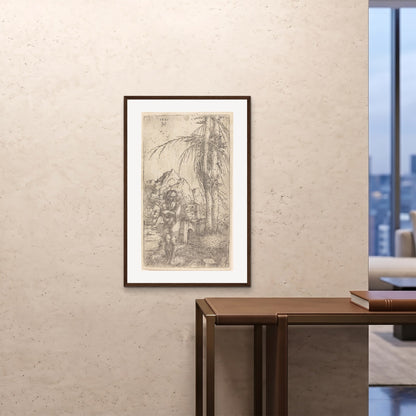Orlonzo - FRAMED PRINT DARK WOOD 24x3660x90cm ROOM