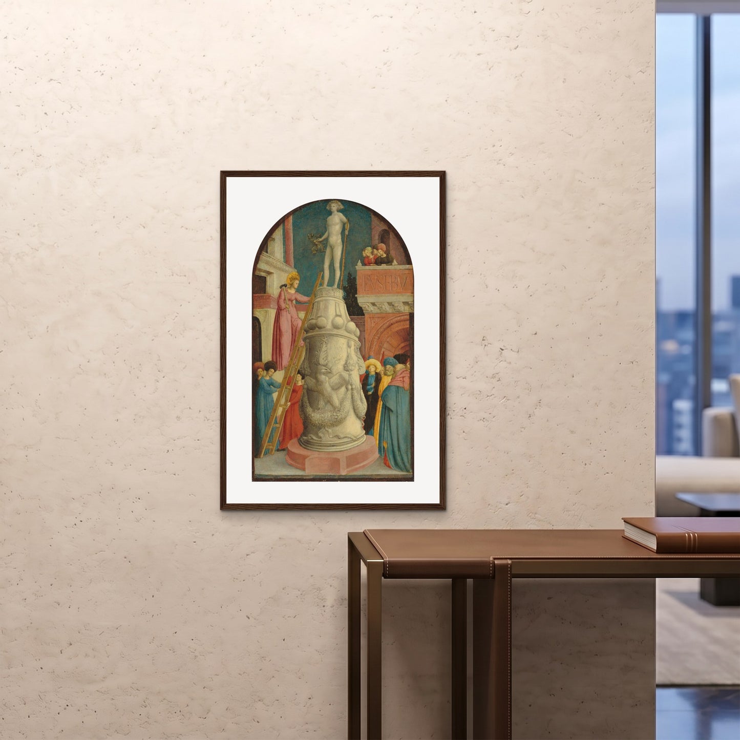 Orlonzo - FRAMED PRINT DARK WOOD 24x3660x90cm ROOM