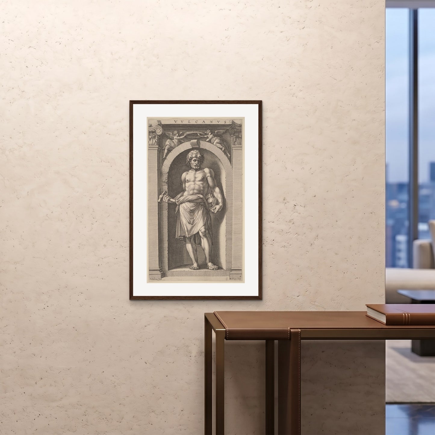 Orlonzo - FRAMED PRINT DARK WOOD 24x3660x90cm ROOM