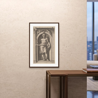 Orlonzo - FRAMED PRINT DARK WOOD 24x3660x90cm ROOM