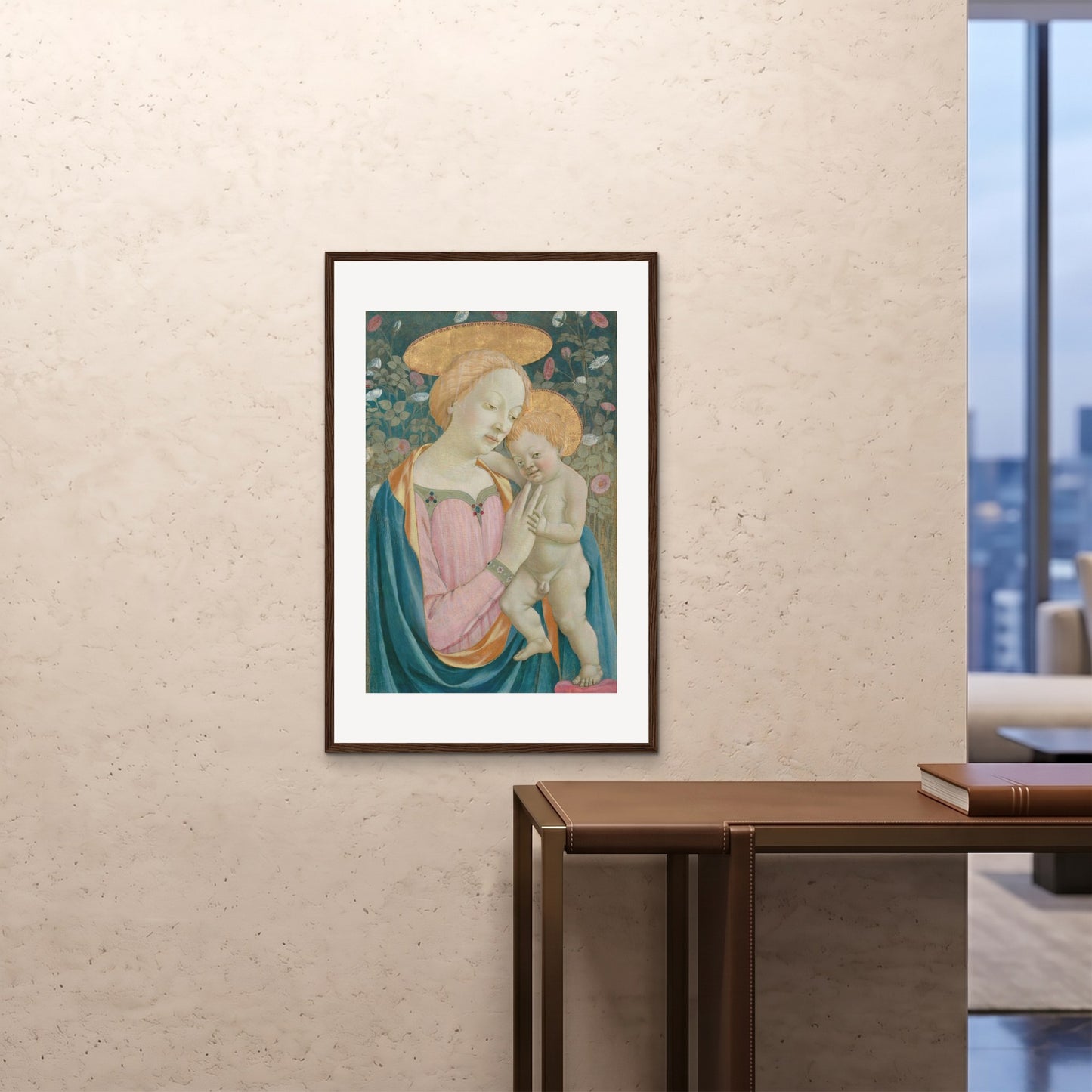 Orlonzo - FRAMED PRINT DARK WOOD 24x3660x90cm ROOM