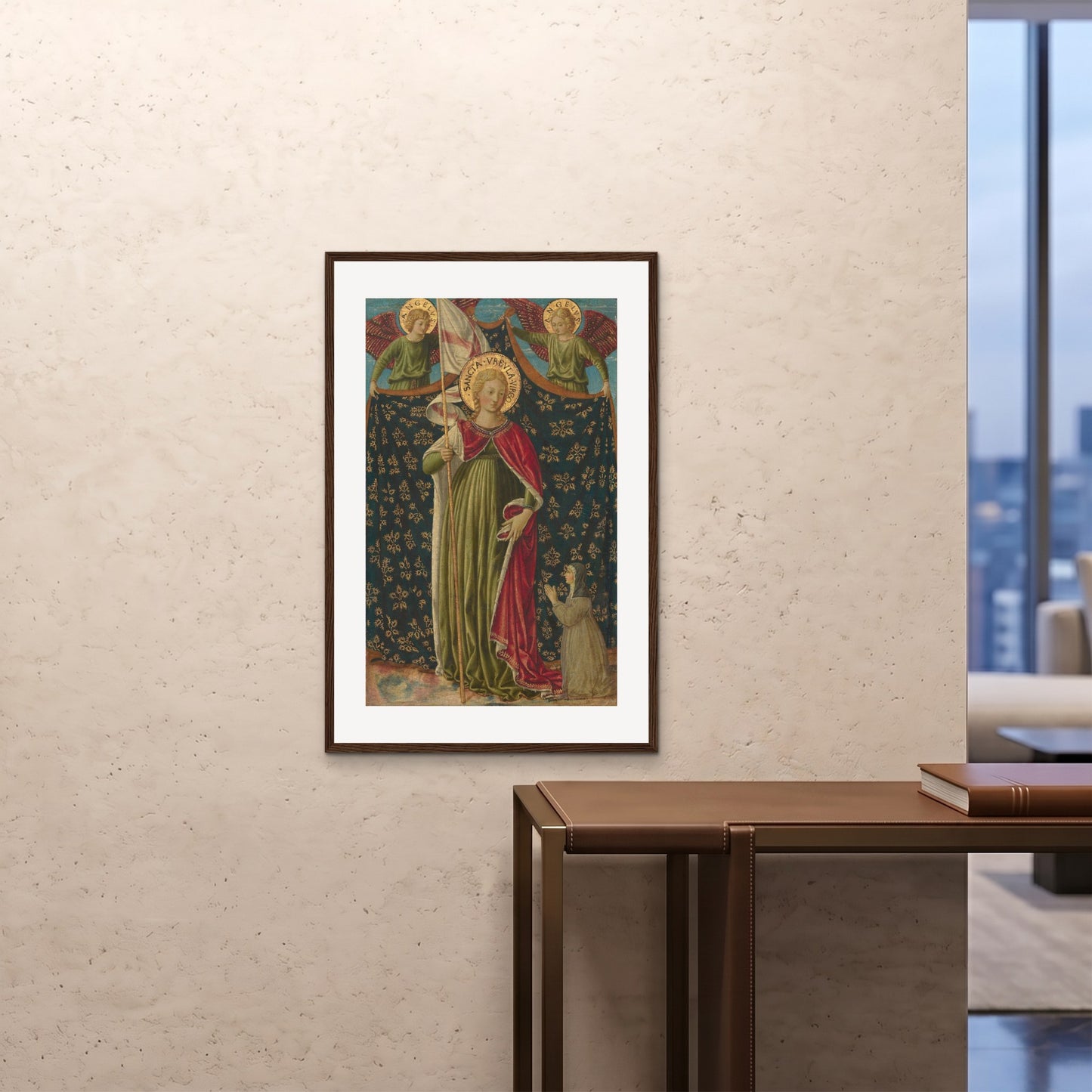 Orlonzo - FRAMED PRINT DARK WOOD 24x3660x90cm ROOM