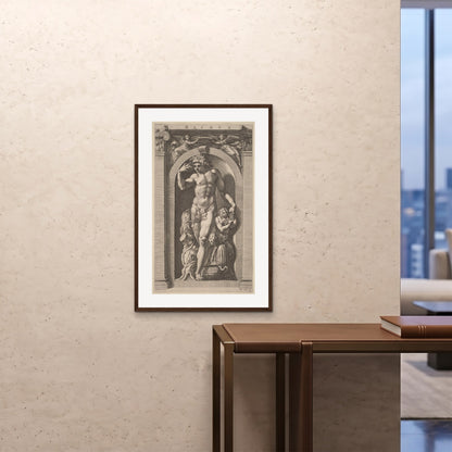 Orlonzo - FRAMED PRINT DARK WOOD 24x3660x90cm ROOM