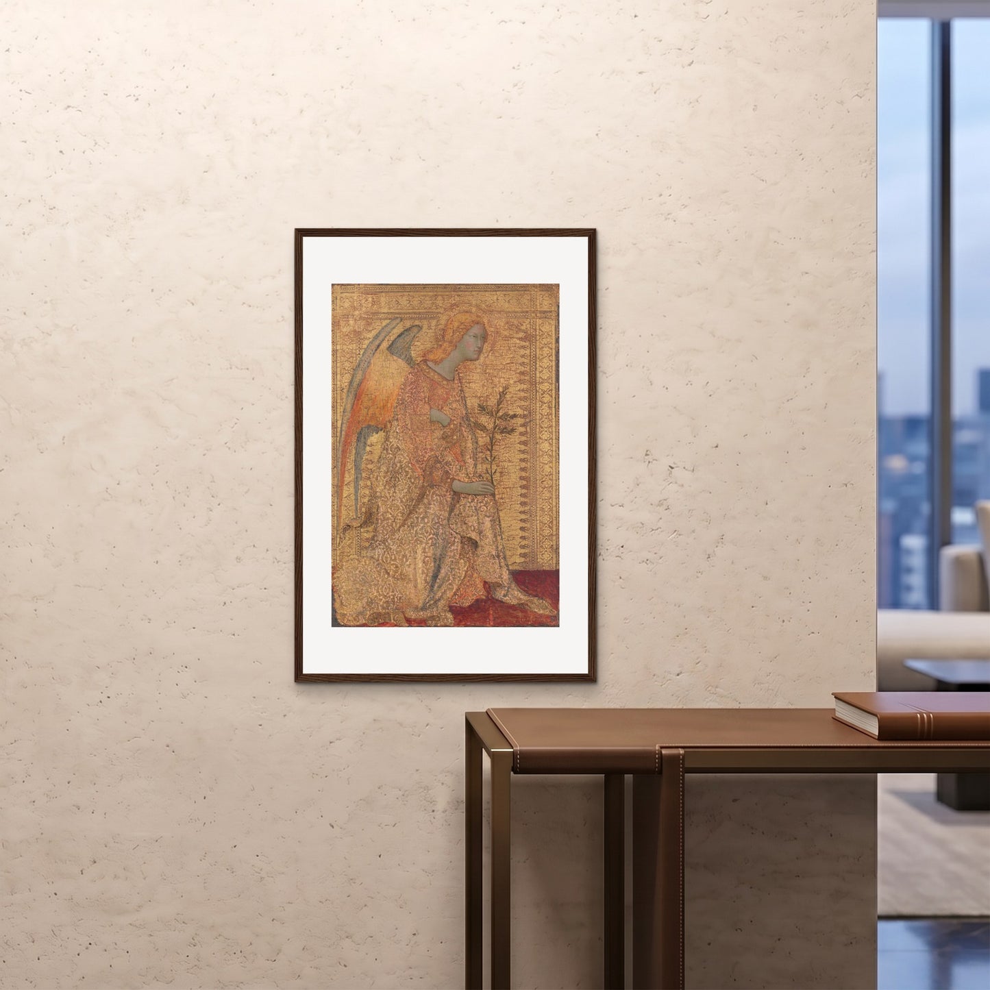 Orlonzo - FRAMED PRINT DARK WOOD 24x3660x90cm ROOM