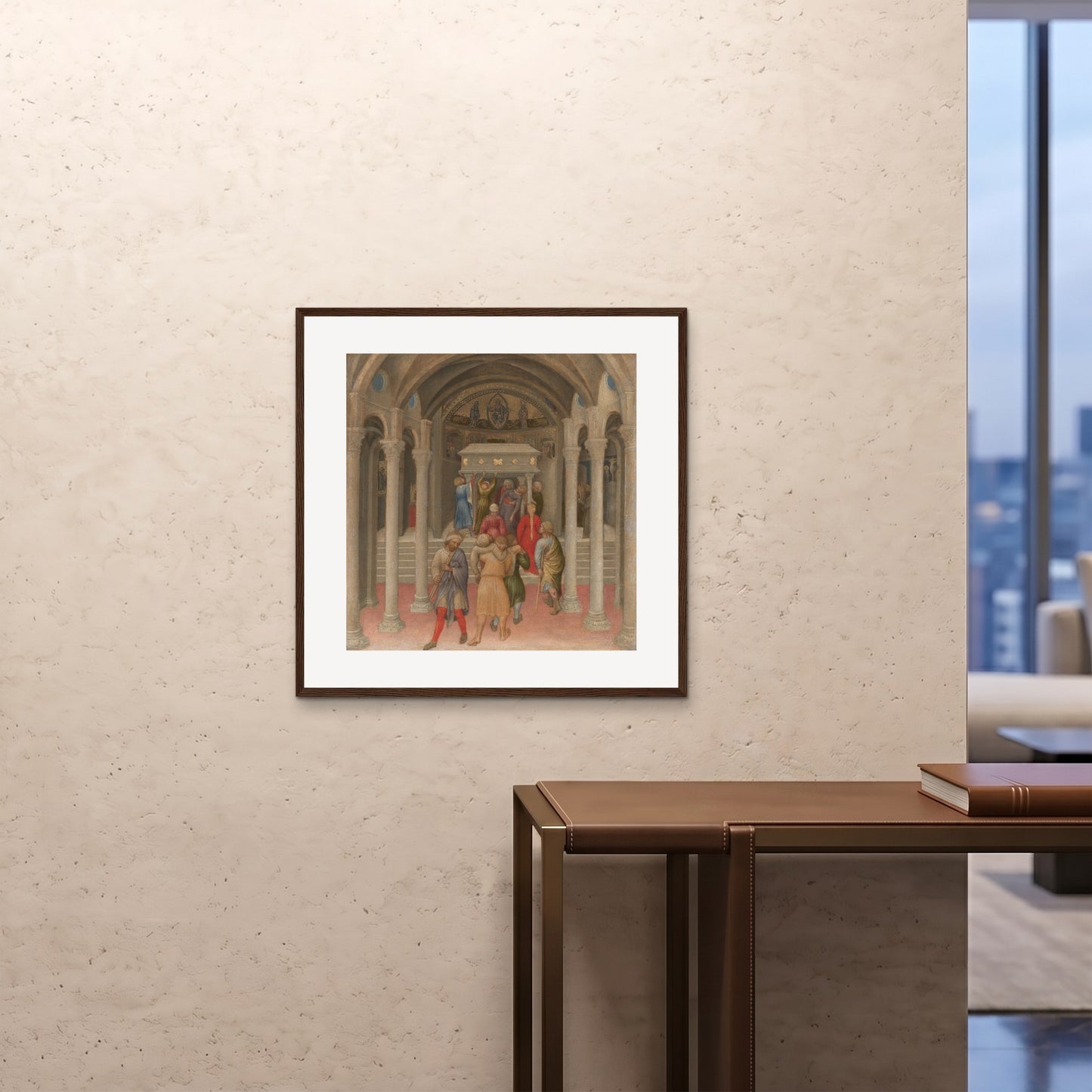 Orlonzo - FRAMED PRINT DARK WOOD 28x2870x70cm ROOM