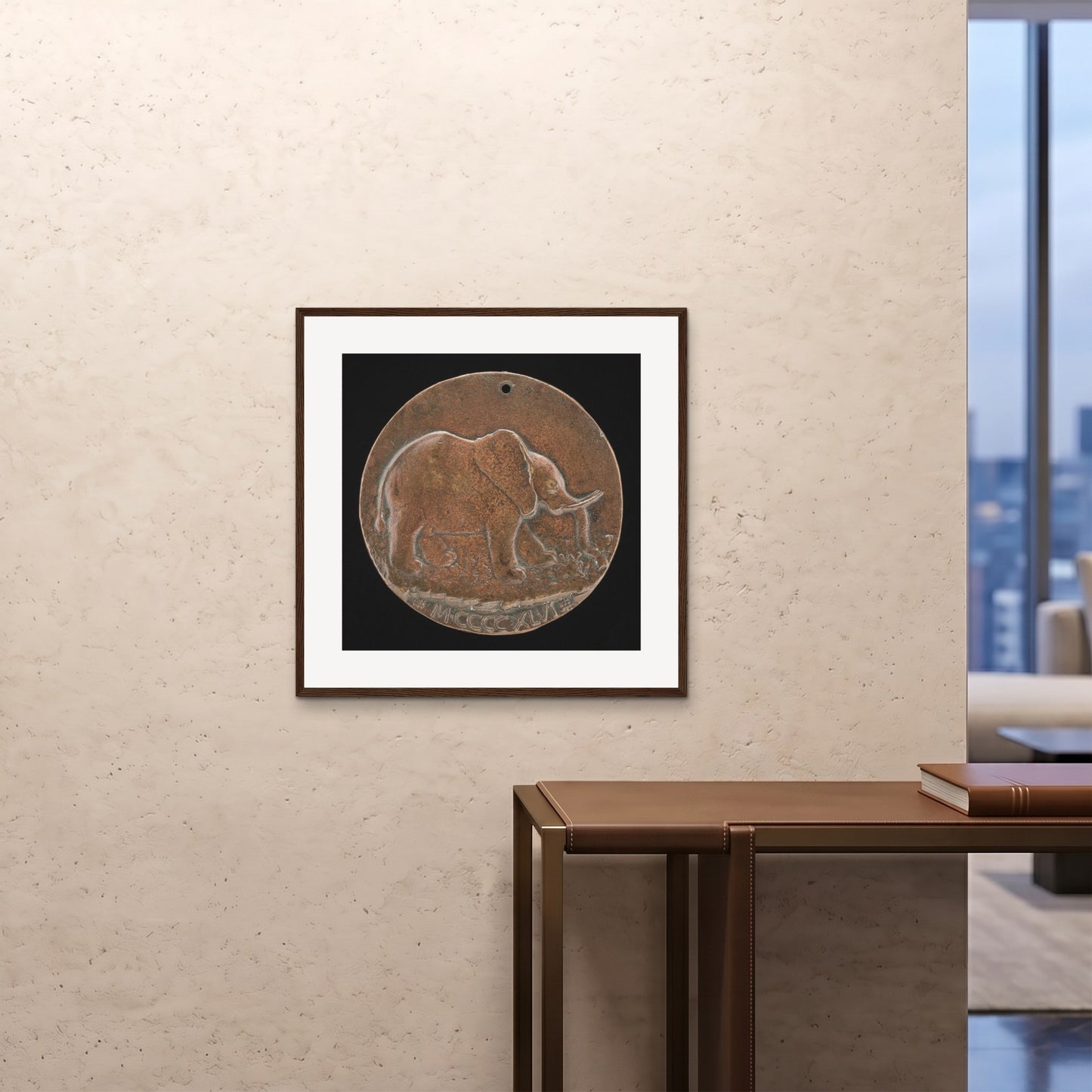 Orlonzo - FRAMED PRINT DARK WOOD 28x2870x70cm ROOM