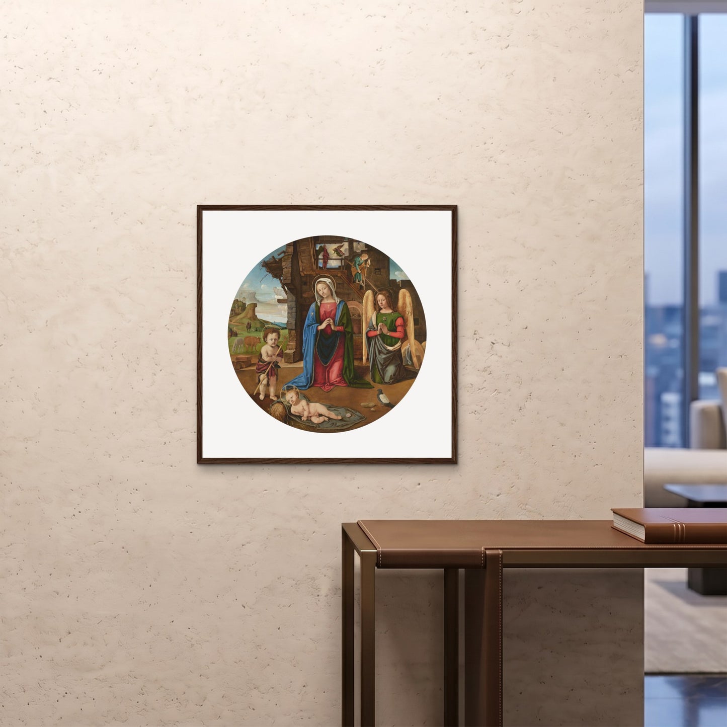 Orlonzo - FRAMED PRINT DARK WOOD 28x2870x70cm ROOM