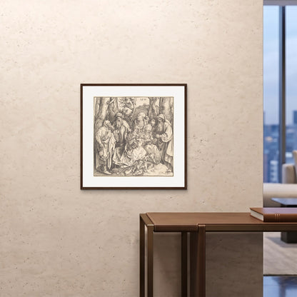Orlonzo - FRAMED PRINT DARK WOOD 28x2870x70cm ROOM