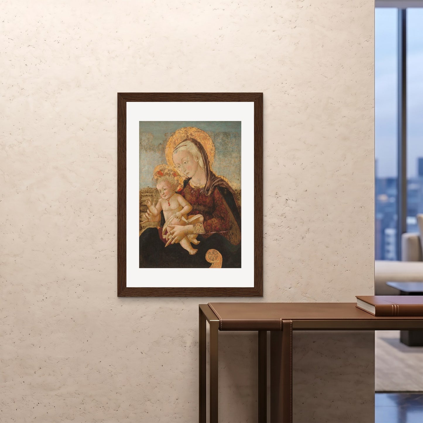 Orlonzo - FRAMED PRINT DARK WOOD 28x4070x100cm ROOM