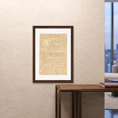 Orlonzo - FRAMED PRINT DARK WOOD 28x4070x100cm ROOM