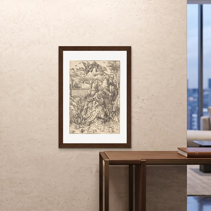 Orlonzo - FRAMED PRINT DARK WOOD 28x4070x100cm ROOM