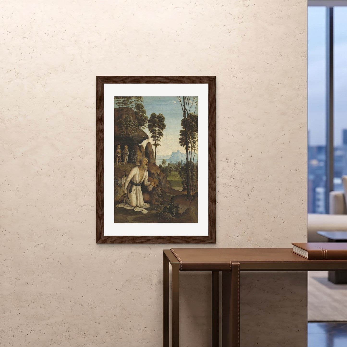 Orlonzo - FRAMED PRINT DARK WOOD 28x4070x100cm ROOM