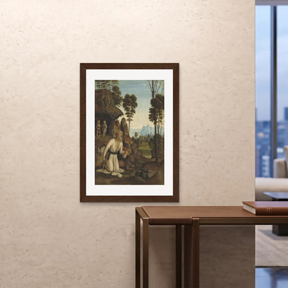 Orlonzo - FRAMED PRINT DARK WOOD 28x4070x100cm ROOM