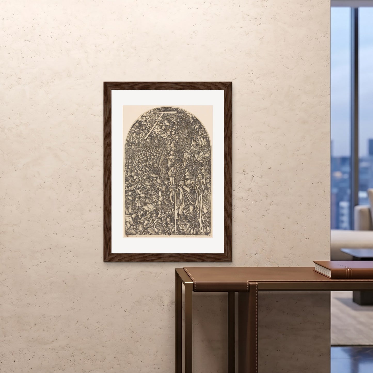 Orlonzo - FRAMED PRINT DARK WOOD 28x4070x100cm ROOM