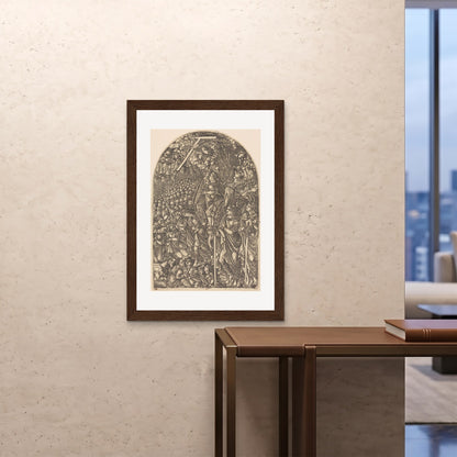 Orlonzo - FRAMED PRINT DARK WOOD 28x4070x100cm ROOM