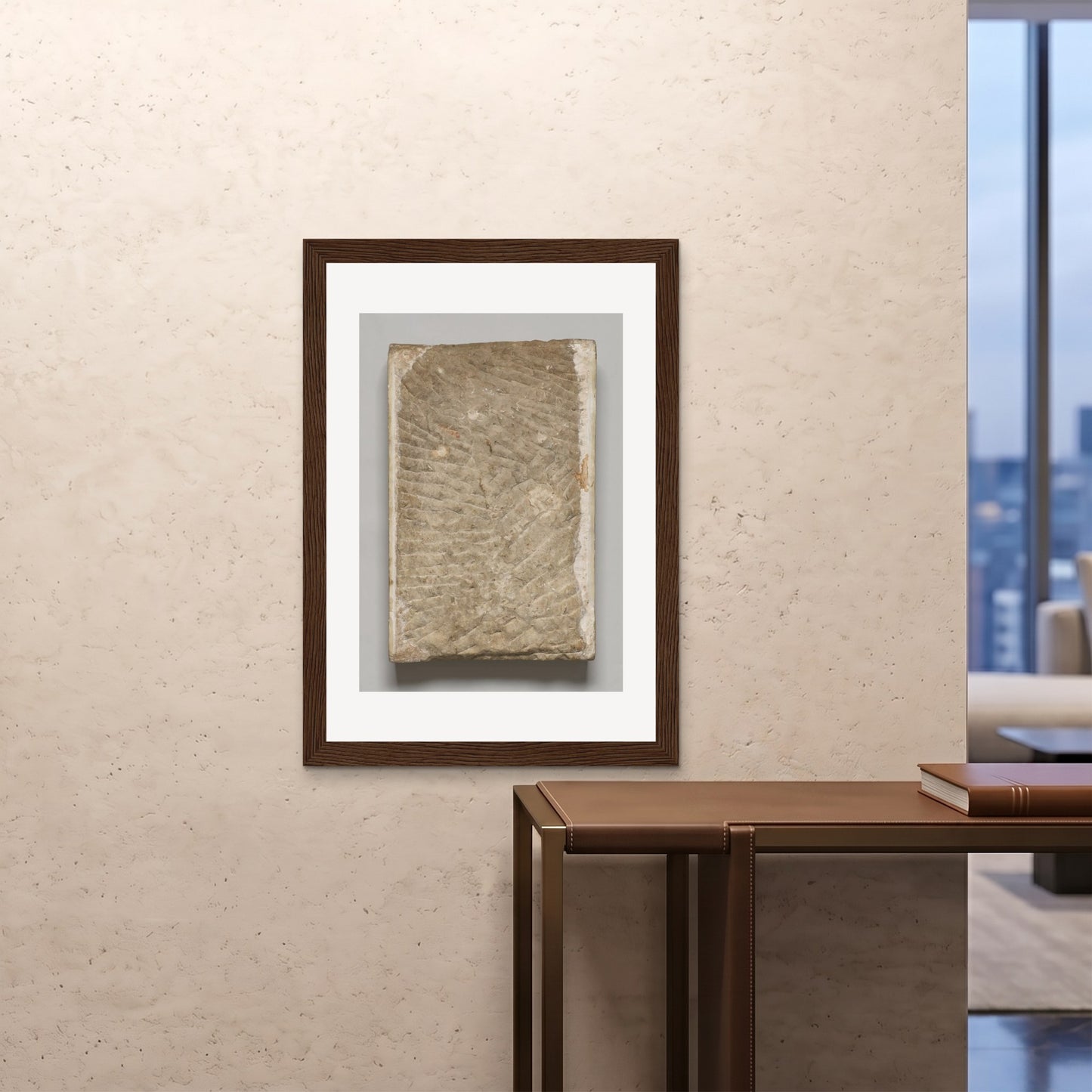 Orlonzo - FRAMED PRINT DARK WOOD 28x4070x100cm ROOM