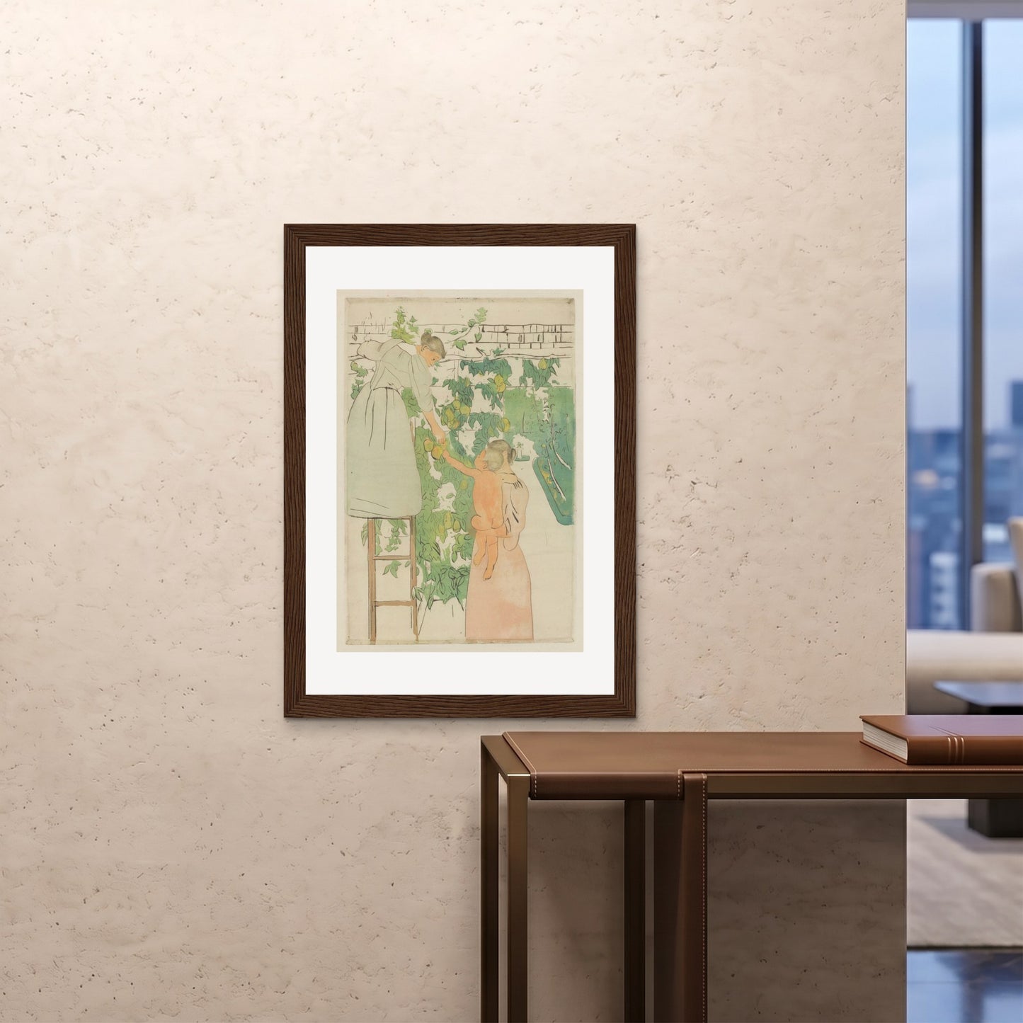 Orlonzo - FRAMED PRINT DARK WOOD 28x4070x100cm ROOM