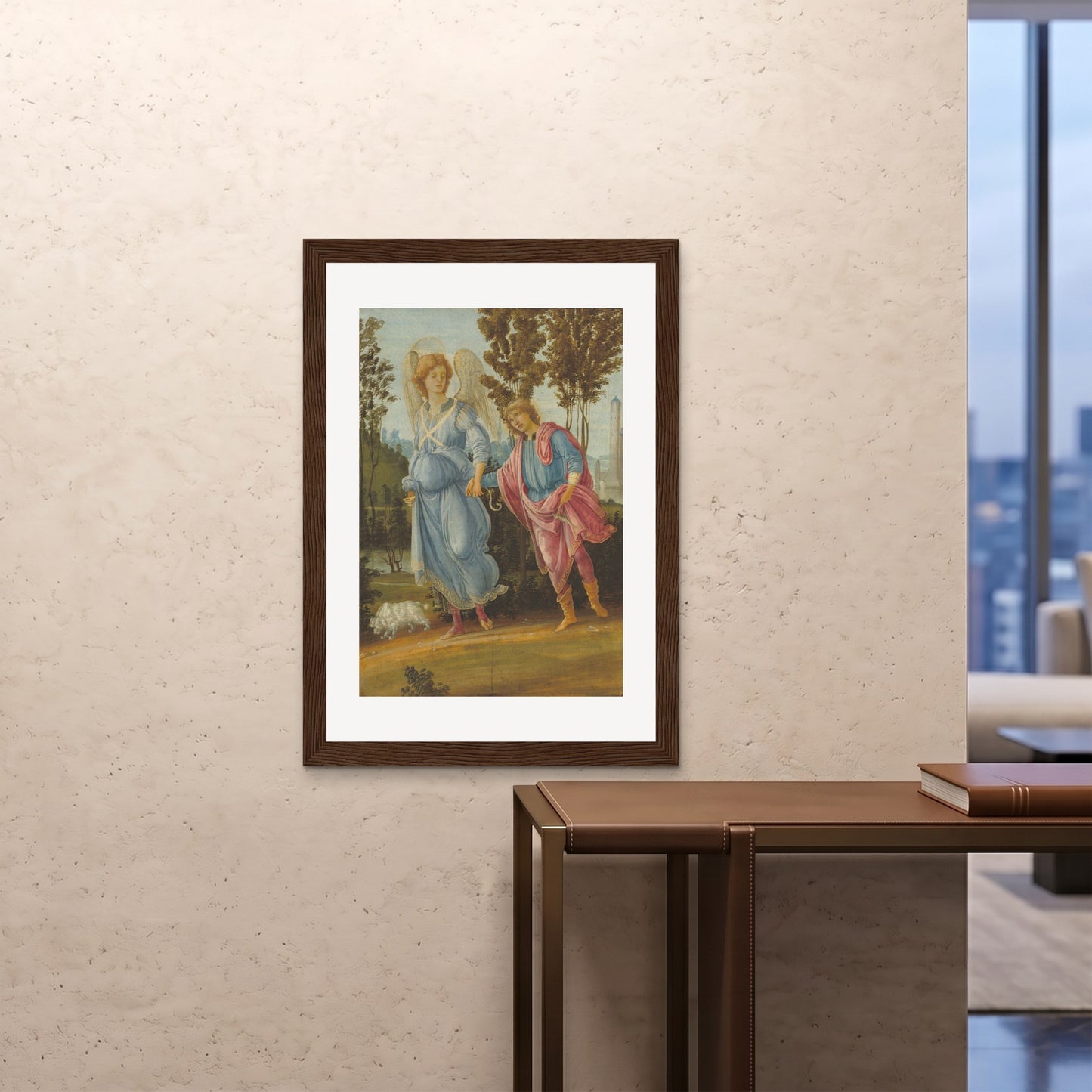 Orlonzo - FRAMED PRINT DARK WOOD 28x4070x100cm ROOM