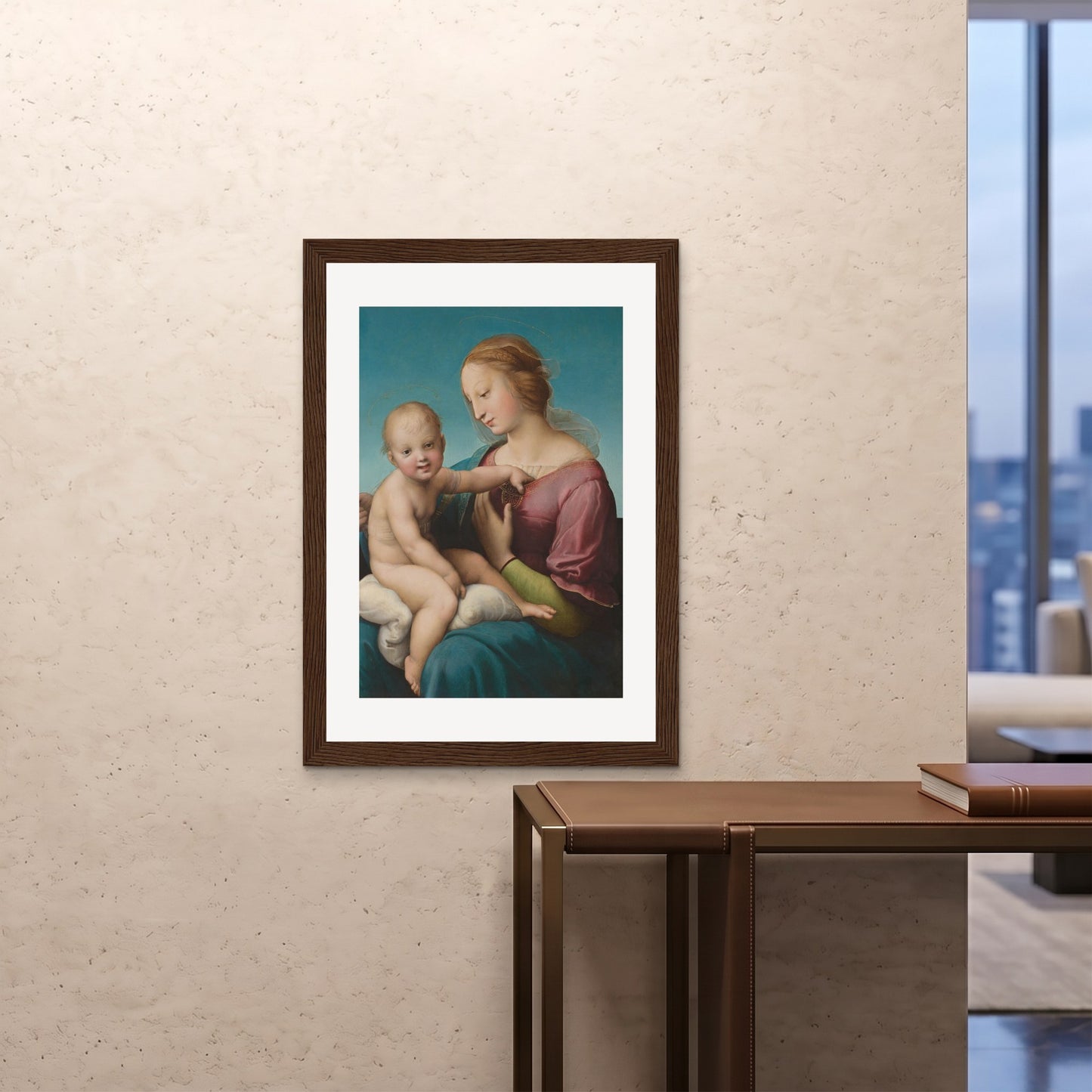 Orlonzo - FRAMED PRINT DARK WOOD 28x4070x100cm ROOM