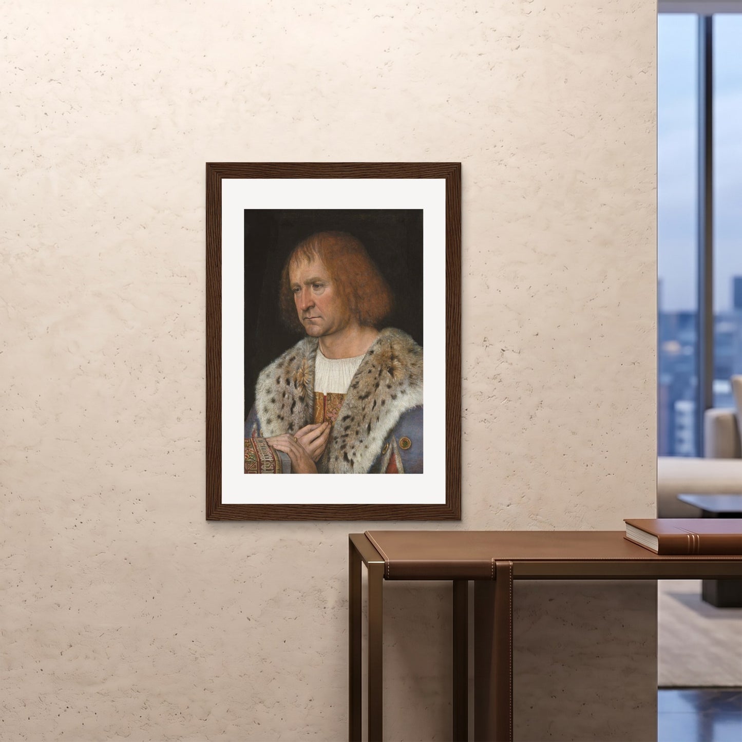 Orlonzo - FRAMED PRINT DARK WOOD 28x4070x100cm ROOM