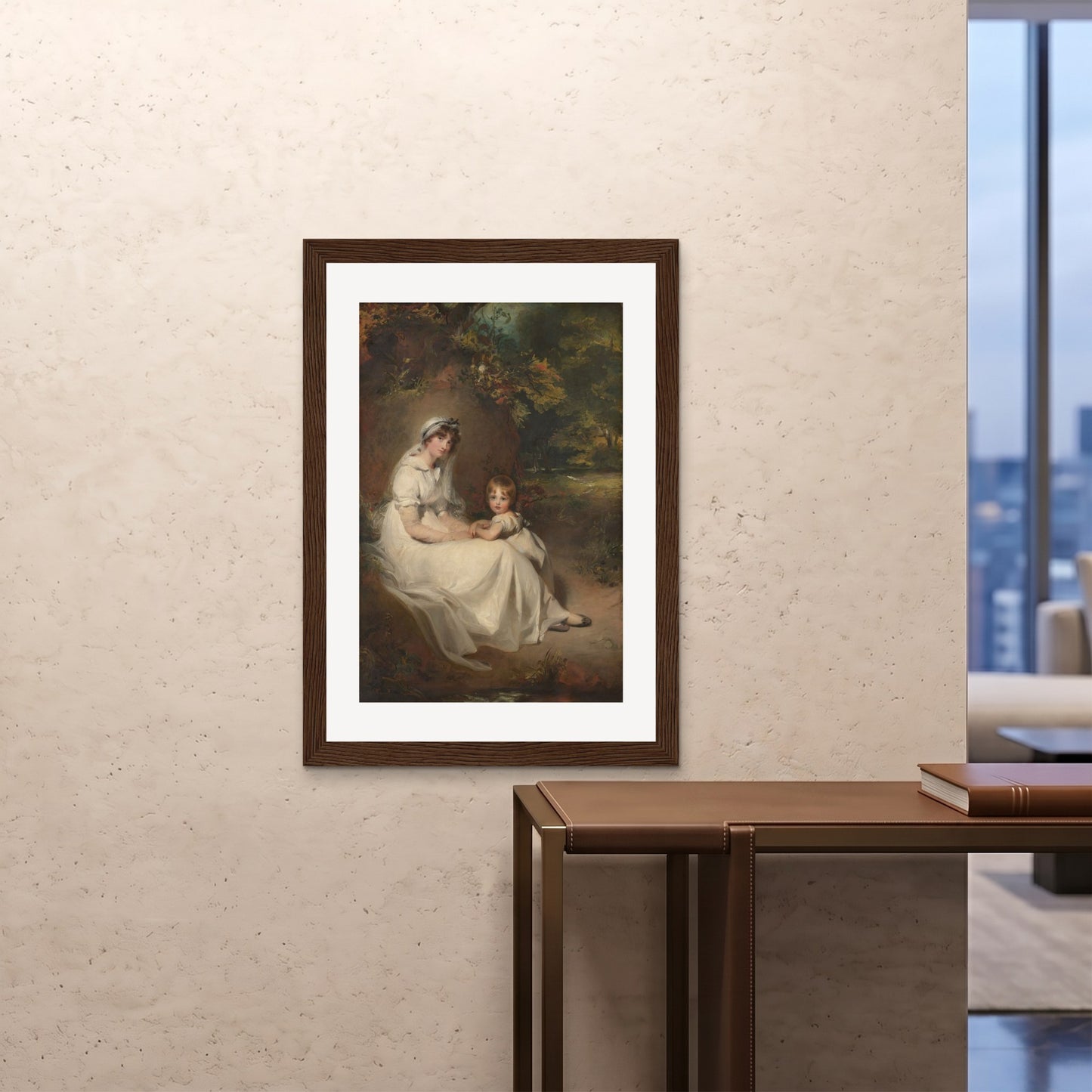 Orlonzo - FRAMED PRINT DARK WOOD 28x4070x100cm ROOM