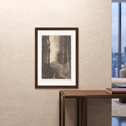 Orlonzo - FRAMED PRINT DARK WOOD 28x4070x100cm ROOM