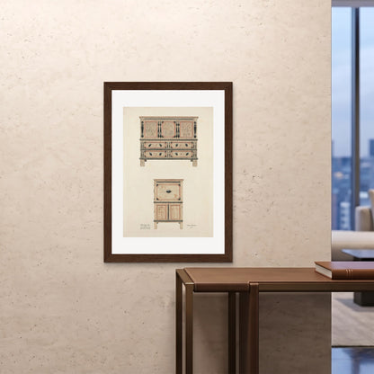 Orlonzo - FRAMED PRINT DARK WOOD 28x4070x100cm ROOM