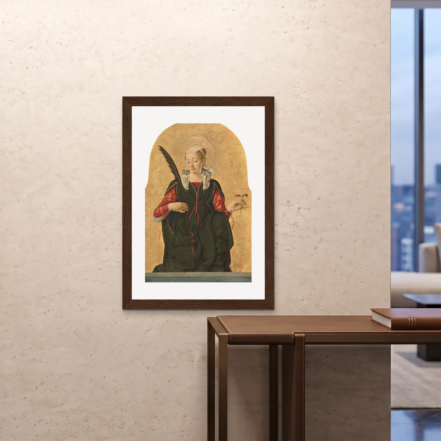 Orlonzo - FRAMED PRINT DARK WOOD 28x4070x100cm ROOM