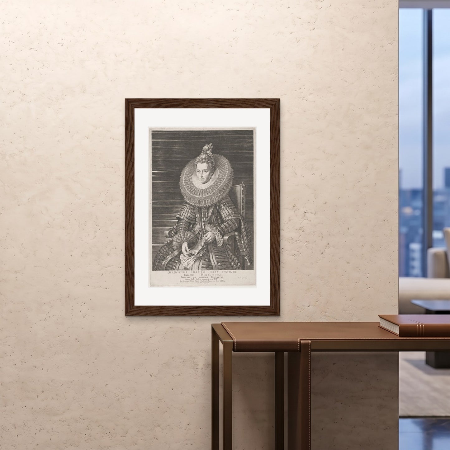 Orlonzo - FRAMED PRINT DARK WOOD 28x4070x100cm ROOM