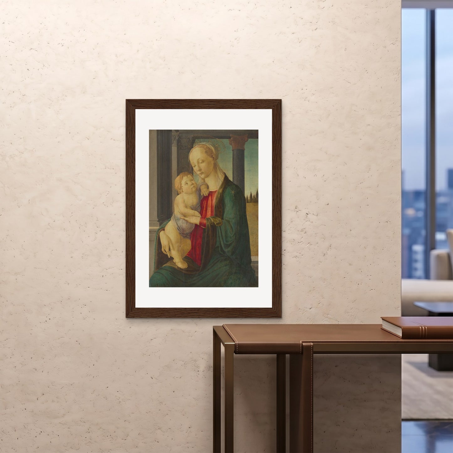 Orlonzo - FRAMED PRINT DARK WOOD 28x4070x100cm ROOM
