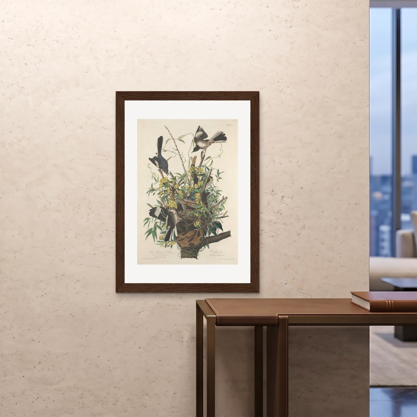 Orlonzo - FRAMED PRINT DARK WOOD 28x4070x100cm ROOM