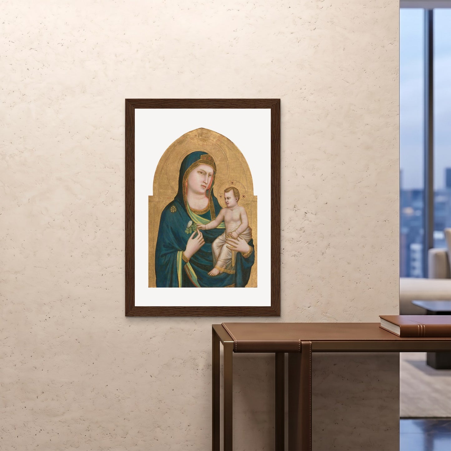 Orlonzo - FRAMED PRINT DARK WOOD 28x4070x100cm ROOM