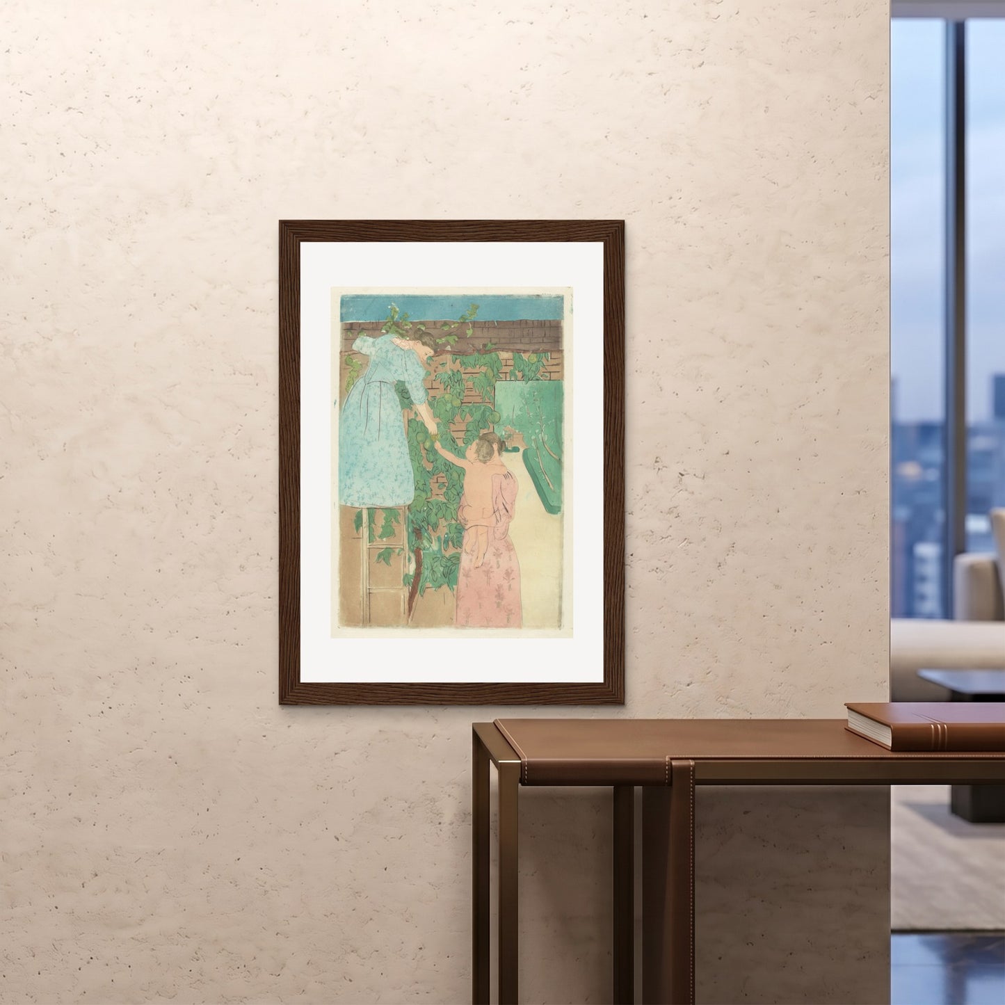 Orlonzo - FRAMED PRINT DARK WOOD 28x4070x100cm ROOM