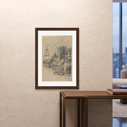 Orlonzo - FRAMED PRINT DARK WOOD 28x4070x100cm ROOM