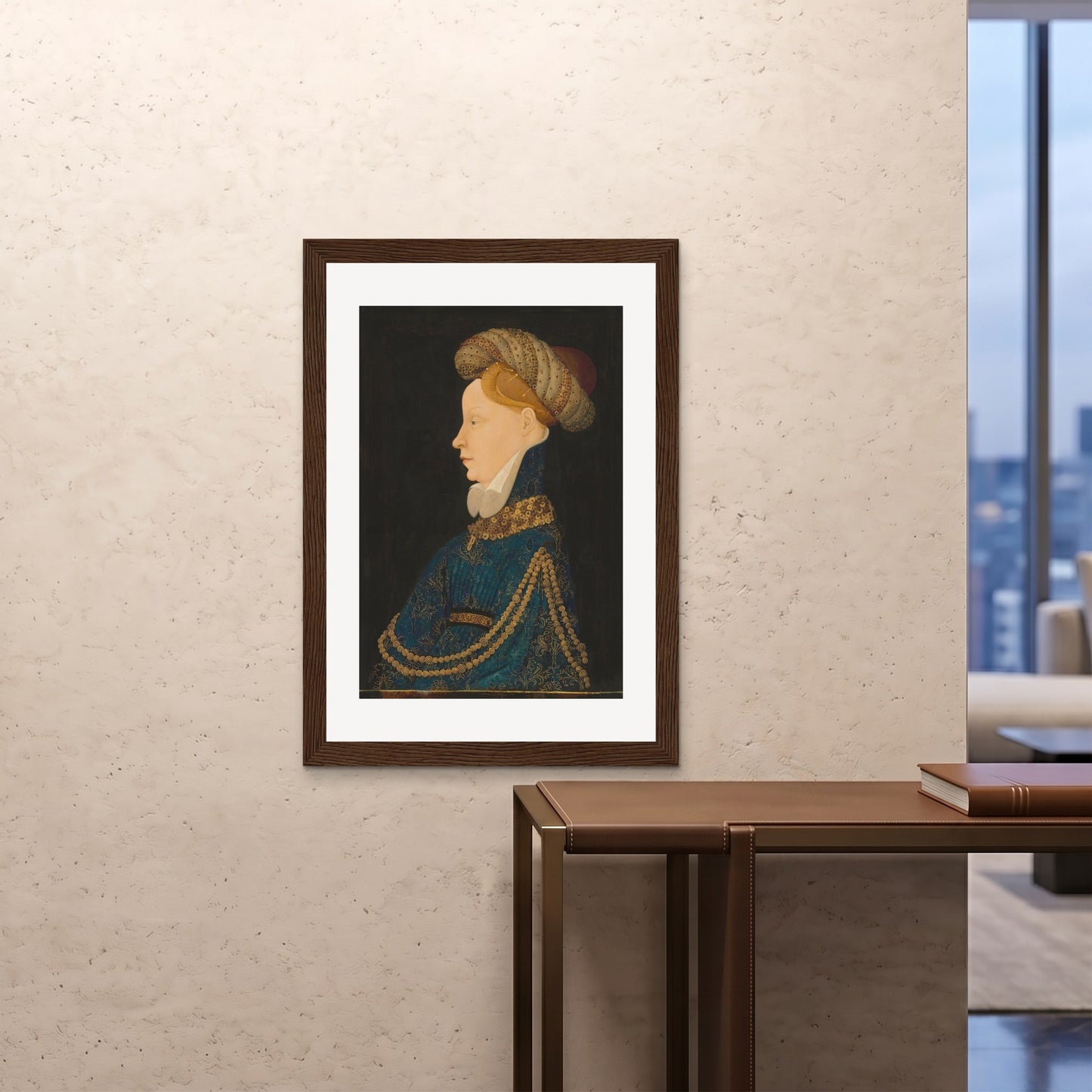 Orlonzo - FRAMED PRINT DARK WOOD 28x4070x100cm ROOM