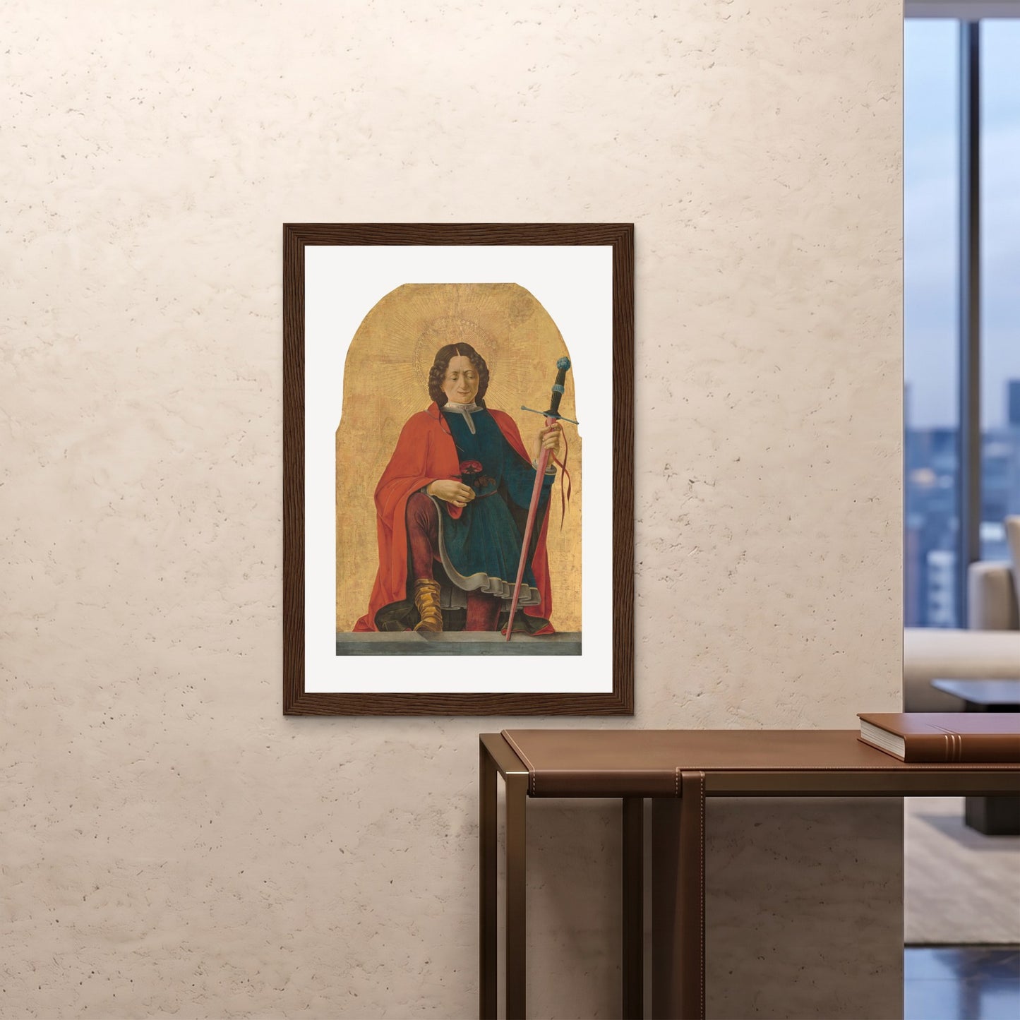 Orlonzo - FRAMED PRINT DARK WOOD 28x4070x100cm ROOM