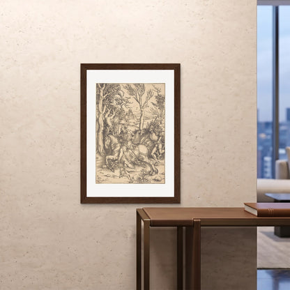 Orlonzo - FRAMED PRINT DARK WOOD 28x4070x100cm ROOM