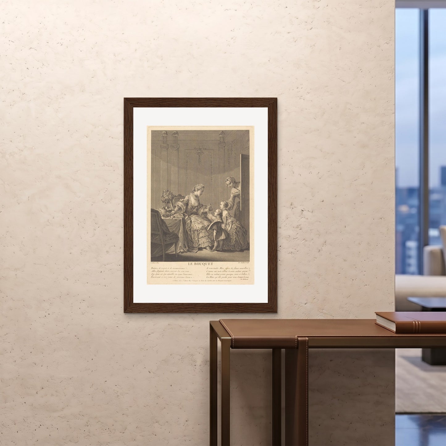 Orlonzo - FRAMED PRINT DARK WOOD 28x4070x100cm ROOM