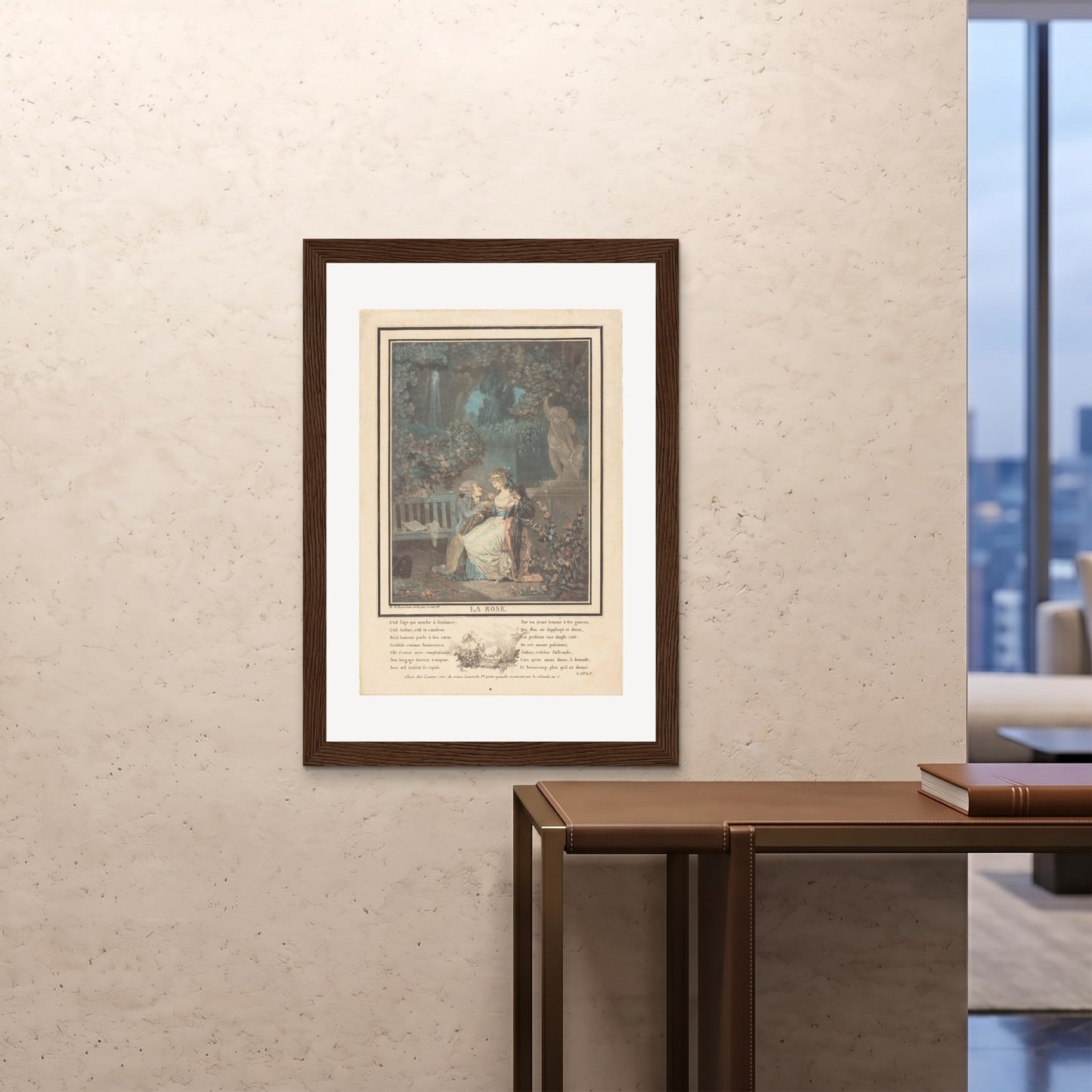 Orlonzo - FRAMED PRINT DARK WOOD 28x4070x100cm ROOM