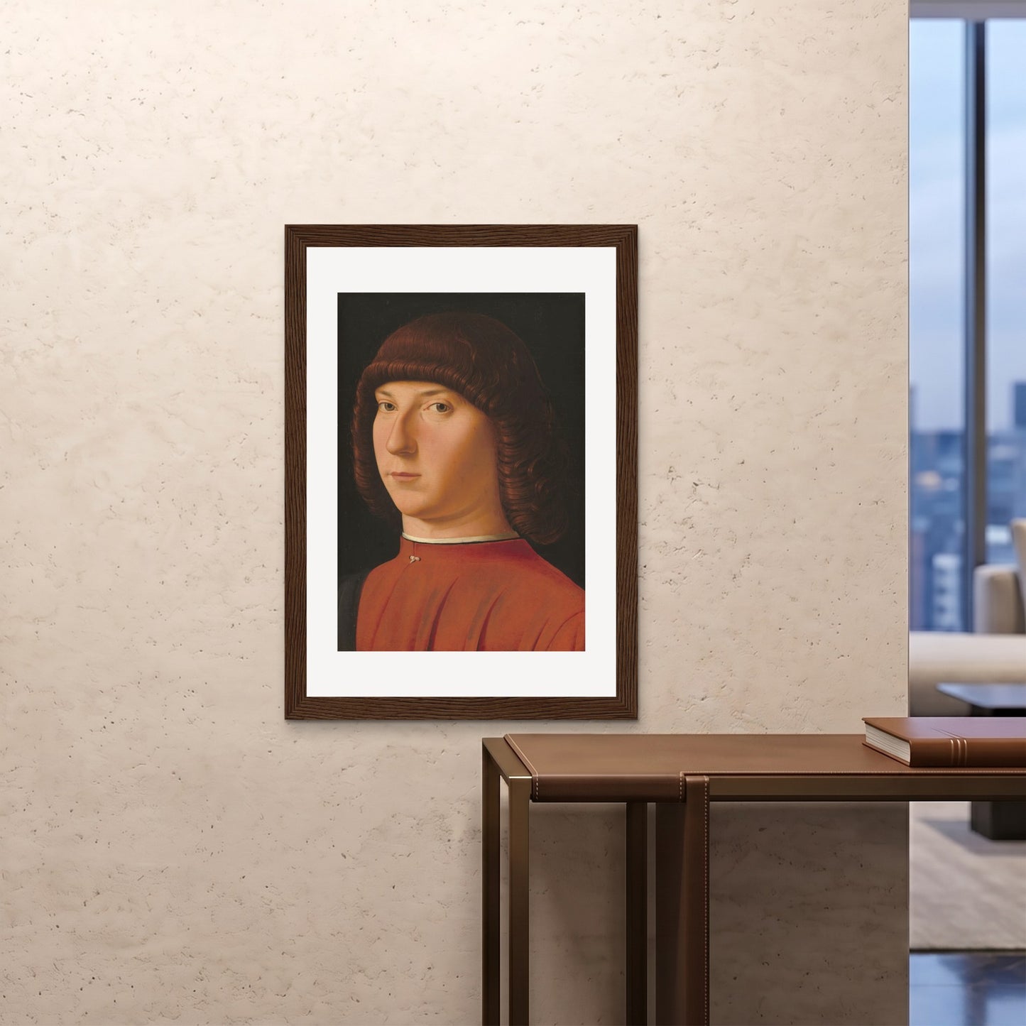 Orlonzo - FRAMED PRINT DARK WOOD 28x4070x100cm ROOM