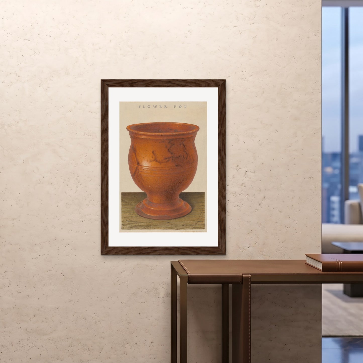 Orlonzo - FRAMED PRINT DARK WOOD 28x4070x100cm ROOM
